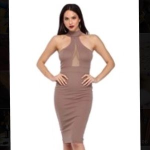 Windsor brown is an illusion dress